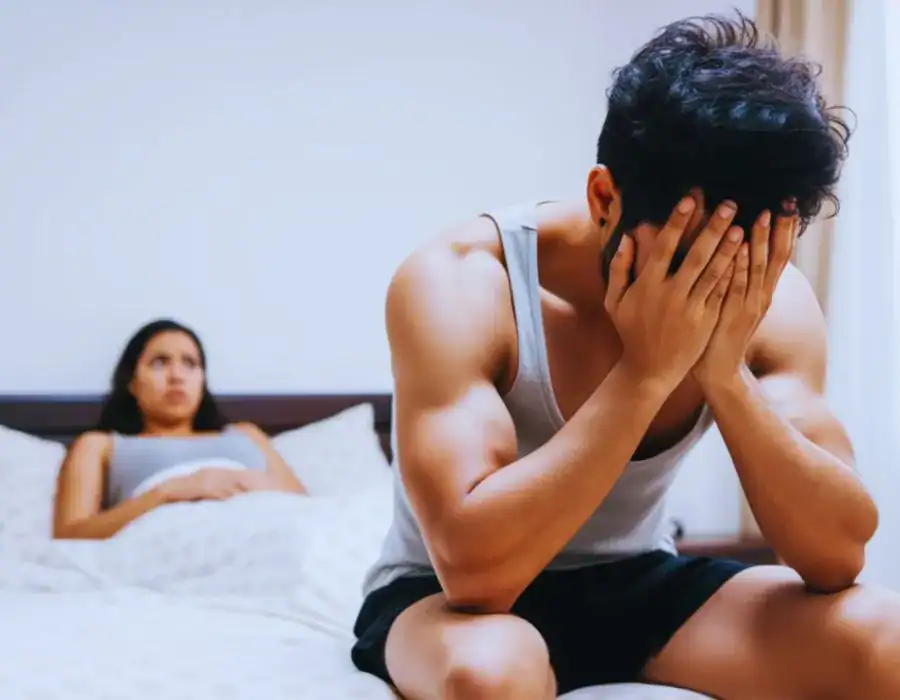 Image of upset man in need of erectile dysfunction treatment Wiltshire